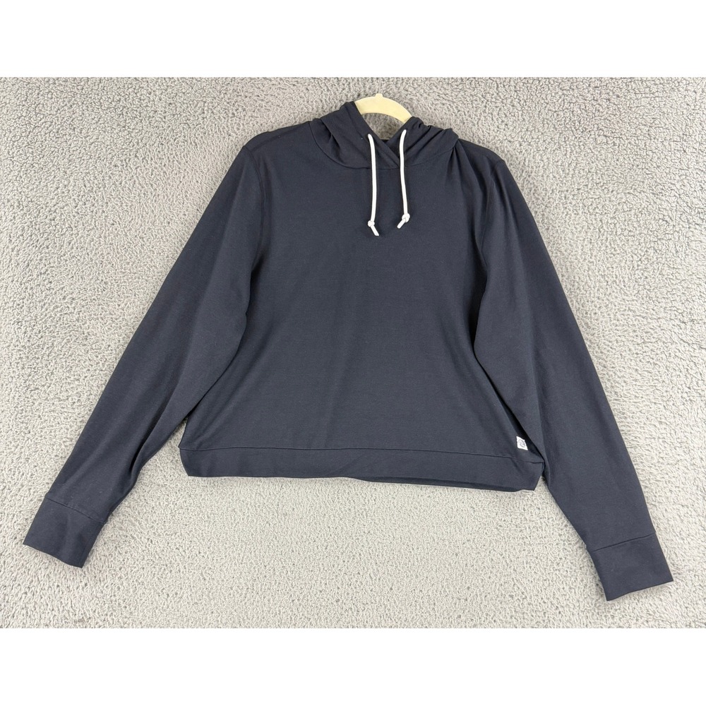 Rhoback Performance Hoodie Womens XL Navy Blue Cropped Wicking Pullover
